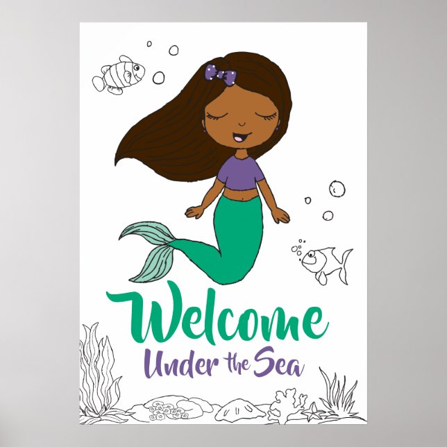 Affiche Mermaid Sea Creator Party Black Mermaid Carton (Devant)
