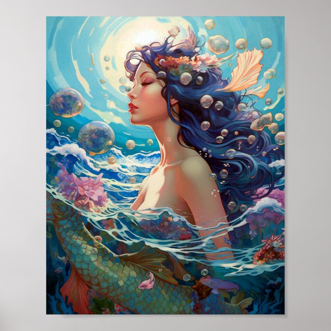 Affiche Mermaid Sea Goddess Imaginaire Art (Devant)