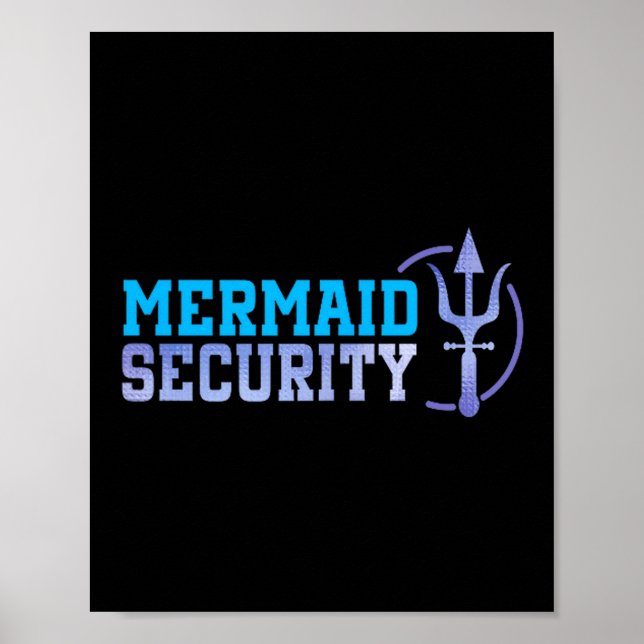 Affiche Mermaid Security Halloween Costume Dad Men Boy  (Devant)
