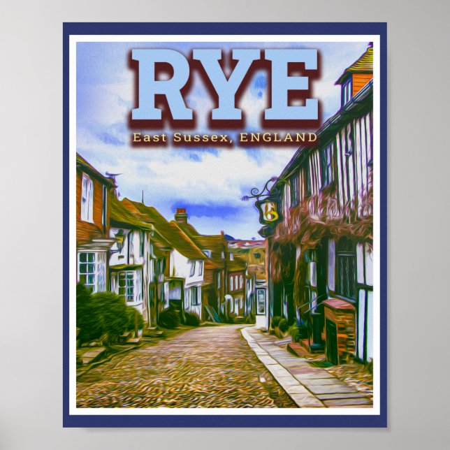 AFFICHE MERMAID STREET - RYE - EAST SUSSEX ANGLAND UK (Devant)