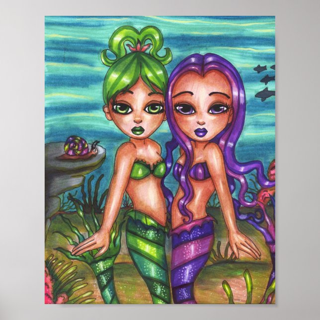 Affiche Mermaid Twin Sisters Imaginaire conte de fées orig (Devant)