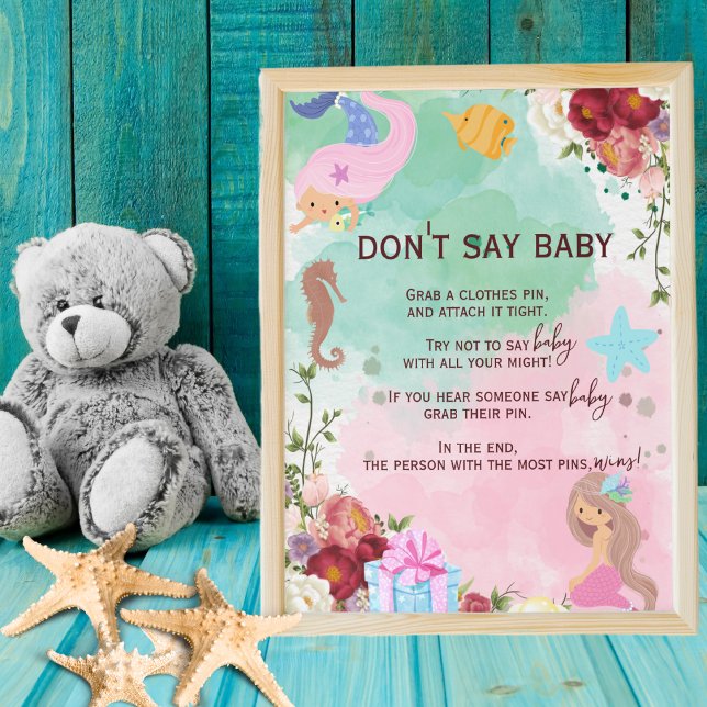 Affiche Mermaid Under the Sea Shhh ne dit pas Baby Game (Créateur téléchargé)