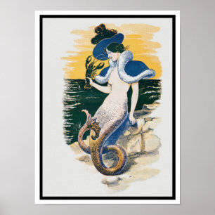 Affiche Mermaid Vintage