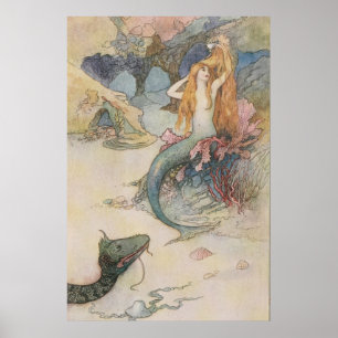 Affiche Mermaid Warwick Goble (anglais, 1862 - 1943)