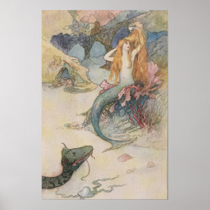 Affiche Mermaid Warwick Goble (anglais, petit