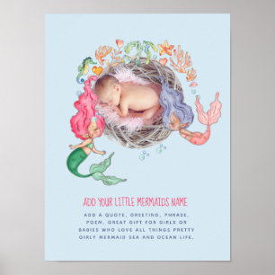 Affiche Mermaids PHOTO Faire-part murale ou bienvenue