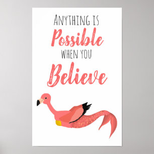 Affiche Mermingo : Citation Inspirante de Flamant Rose Sir