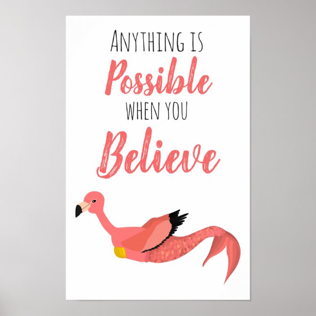Affiche Mermingo : Citation Inspirante de Flamant Rose Sir (Devant)