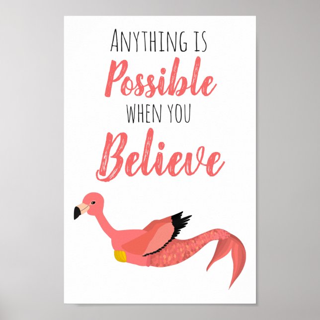 Affiche Mermingo : Citation inspirée du Flamant rose de si (Devant)