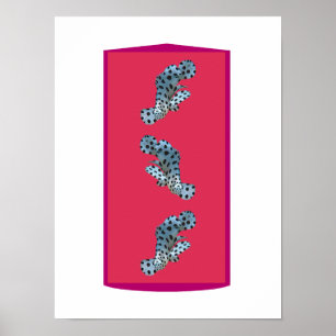 Affiche Mérou en mouvement - Fond teinté de magenta