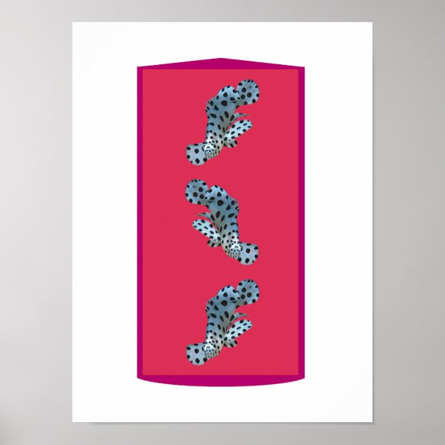 Affiche Mérou en mouvement - Fond teinté de magenta |  (Devant)
