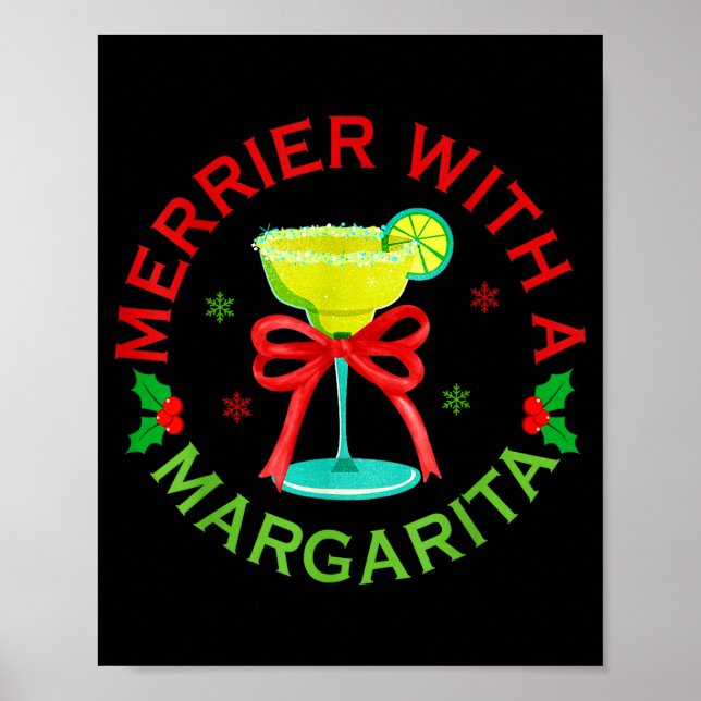 Affiche Merrier With A Margarita Christmas Drinking Margar (Devant)