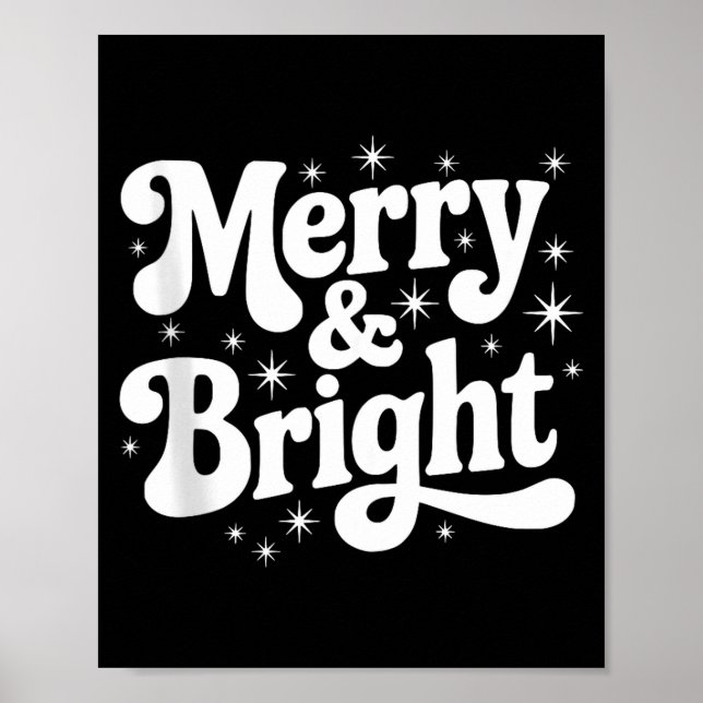 Affiche Merry &amp; Bright Retro Christmas Groovy Holiday  (Devant)