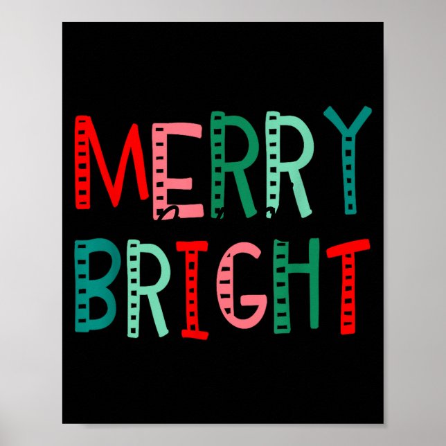 Affiche Merry And Bright Christmas Women Girls Kids Toddle (Devant)