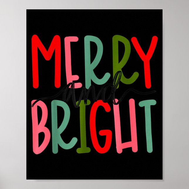 Affiche Merry And Bright Christmas Women Girls Kids Toddle (Devant)