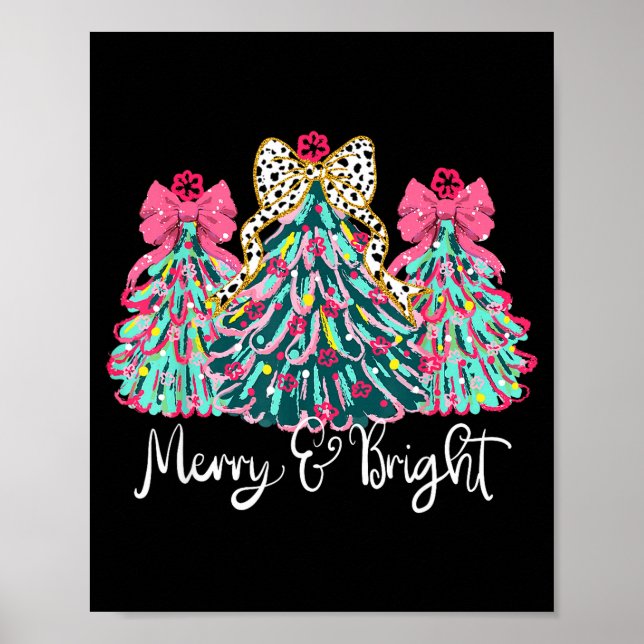 Affiche Merry And Bright Nk Christmas Tree Xmas Holiday Wo (Devant)