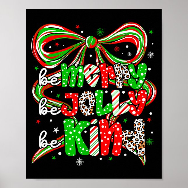 Affiche Merry Be Jolly Be Kind Merry Christmas Teacher Xma (Devant)
