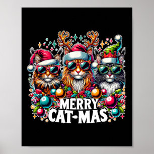 Affiche Merry Catmas Cat-mas Crew Christmas Fun Cats