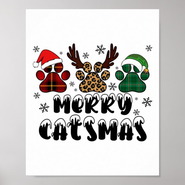 Affiche Merry Catsmas Chat Mama Chat Noël Amoureux des cha (Devant)