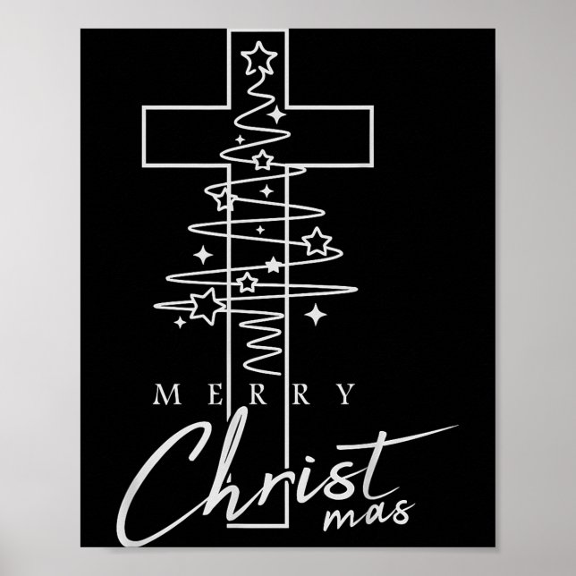 Affiche Merry Christ Mas Christian Christmas Jesus Christm (Devant)