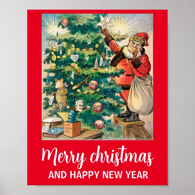 Affiche Merry christmas and happy new year  (Devant)
