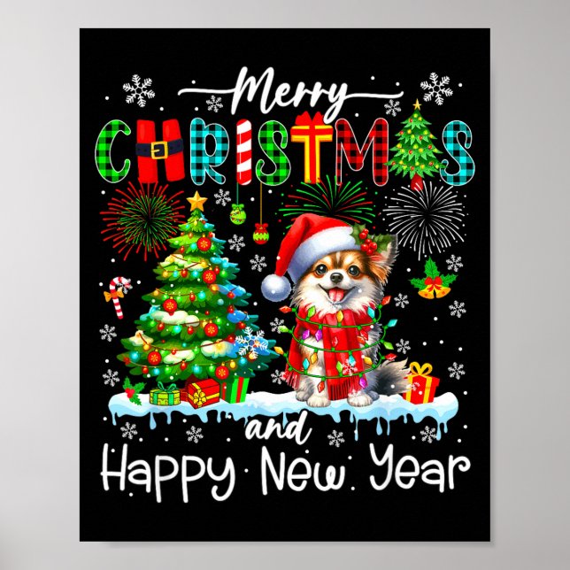 Affiche Merry Christmas And Happy New Year Santa Chihuahua (Devant)