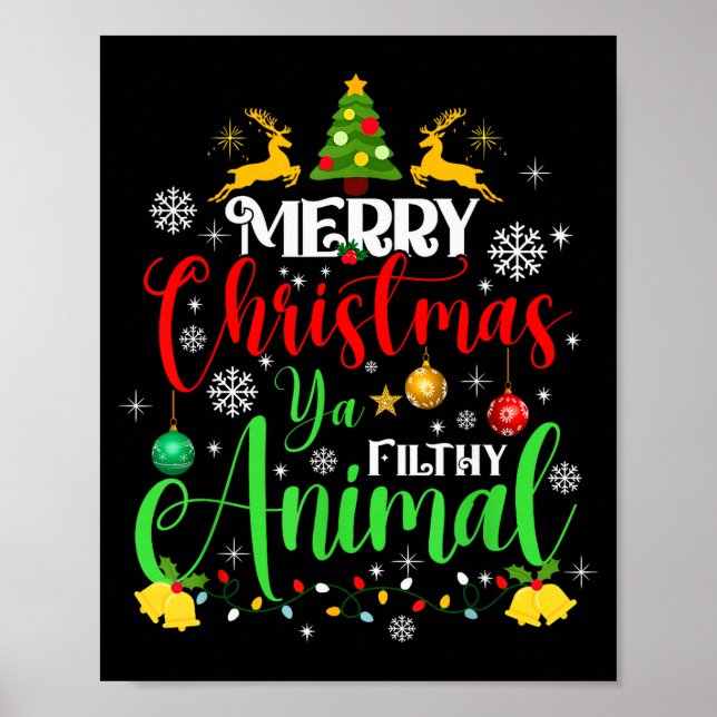 Affiche Merry Christmas Animal Filthy Ya Xmas Family Pajam (Devant)