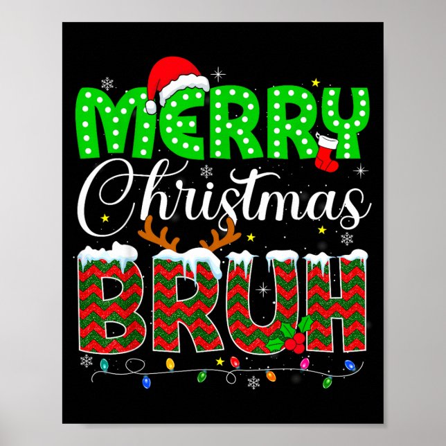 Affiche Merry Christmas Bruh Boys Teens Kids Men Xmas Paja (Devant)