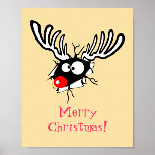 Affiche Merry Christmas ! Crazy Red Nosed