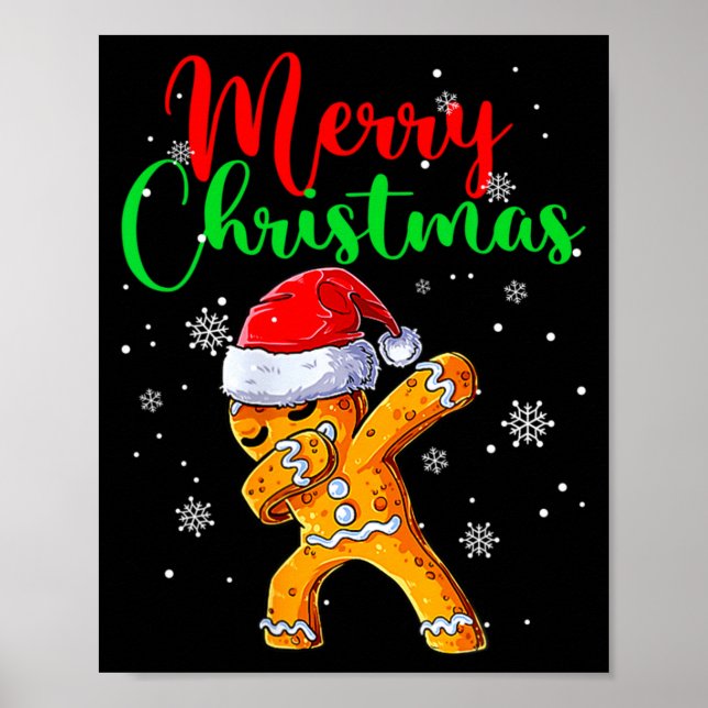 Affiche Merry Christmas Dab Gingerbread Xmas Christmas Coo (Devant)