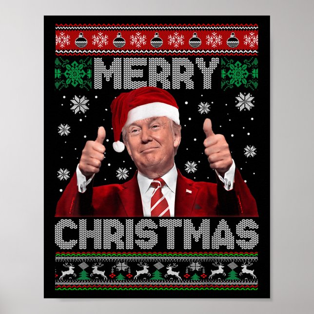 Affiche Merry Christmas Donald Trump Santa Family Xmas Ugl (Devant)