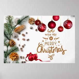 Affiche Merry Christmas Festive Christmas Ornaments