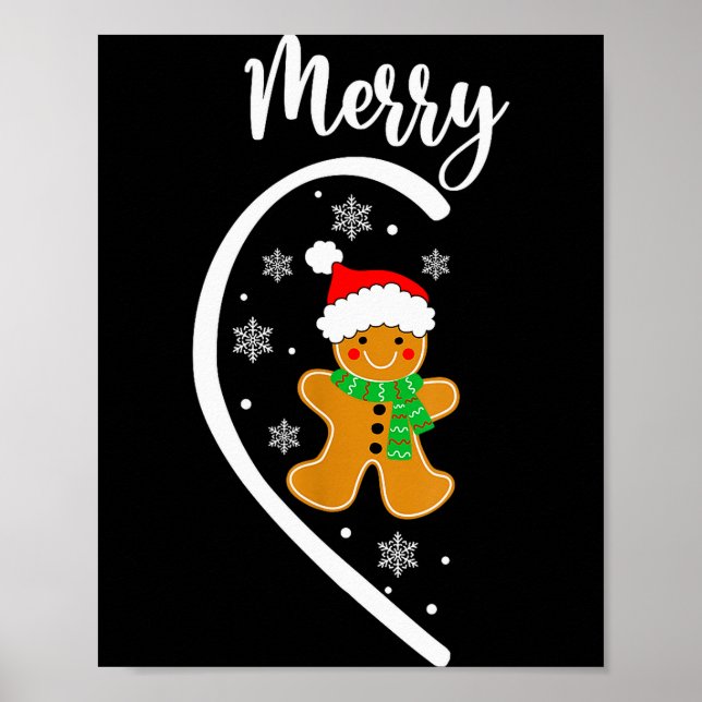 Affiche Merry Christmas Gingerbread Couple Christmas Pajam (Devant)