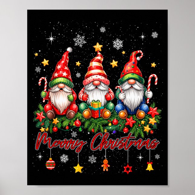 Affiche Merry Christmas Gnomes Family Candy Cane Holiday X (Devant)