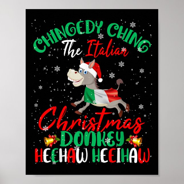 Affiche Merry Christmas Italian Funny Italian Santa Heehaw (Devant)
