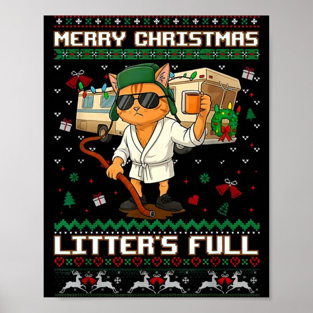 Affiche Merry Christmas Litter's Full Funny Cat Ugly Xmas  (Devant)