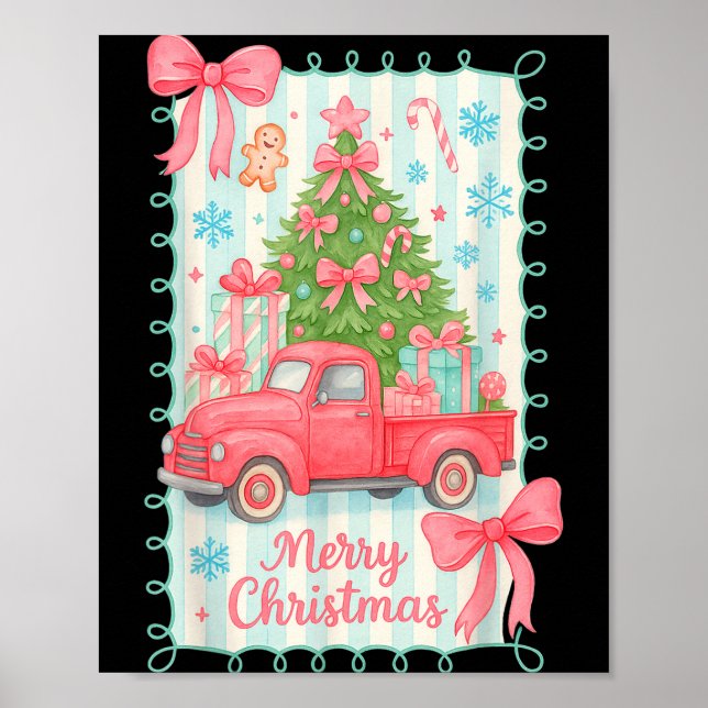 Affiche Merry Christmas Nk Truck Family Matching Pajamas G (Devant)