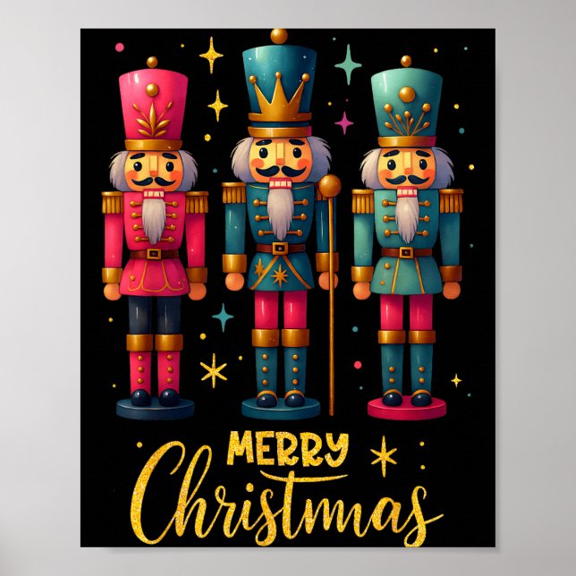 Affiche Merry Christmas Nutcracker Ballet Dance Women Kids (Devant)