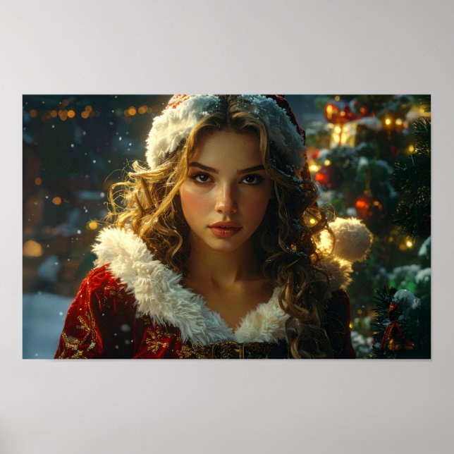 Affiche MERRY CHRISTMAS par Père Noël Girl (Devant)