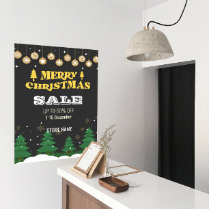 Affiche Merry Christmas Pine Tree Vente d'entreprise Annon