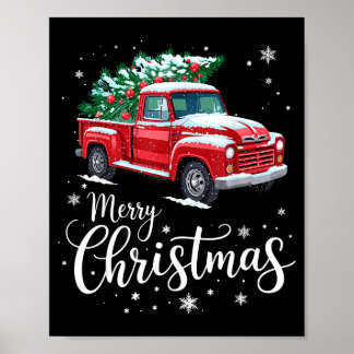 Affiche Merry Christmas Red Truck Family Matching Christma