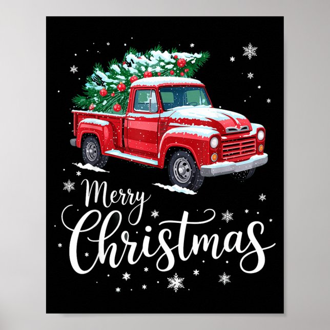 Affiche Merry Christmas Red Truck Family Matching Christma (Devant)