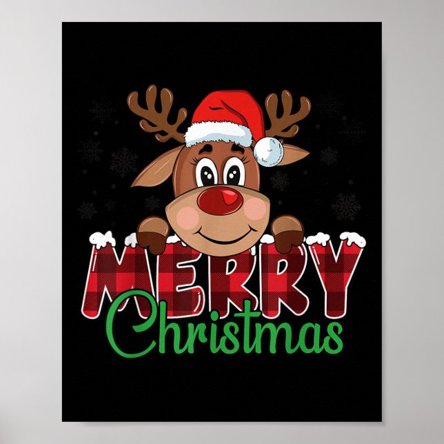 Affiche Merry Christmas Reindeer Men Women Family Matching (Devant)