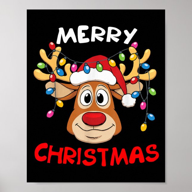 Affiche Merry Christmas Reindeer Xmas Family Men Women  (Devant)