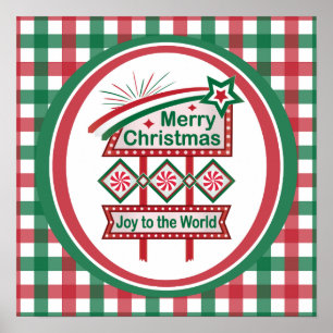 Affiche Merry Christmas Retro Marquee - Joy to the World