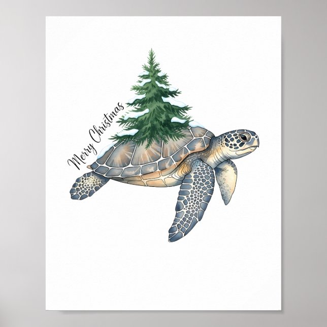 Affiche Merry Christmas Sea Turtle (Devant)