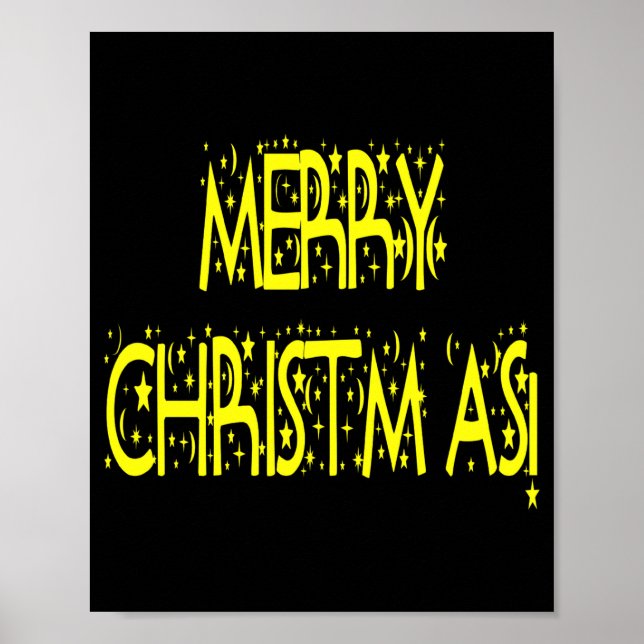Affiche Merry Christmas Starry Night Font Girls Boys  (Devant)