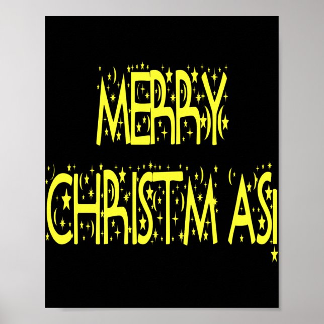 Affiche Merry Christmas Starry Night Font Girls Boys T Shi (Devant)