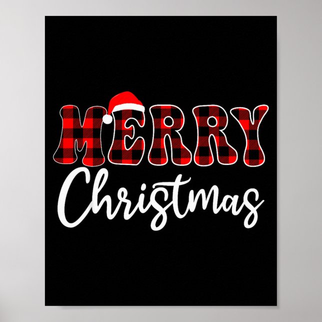Affiche Merry Christmas With Black And Red Plaid Family Me (Devant)