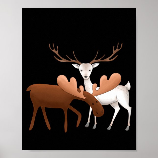 Affiche Merry Christmoose Happy New Deer T Shirt  (Devant)